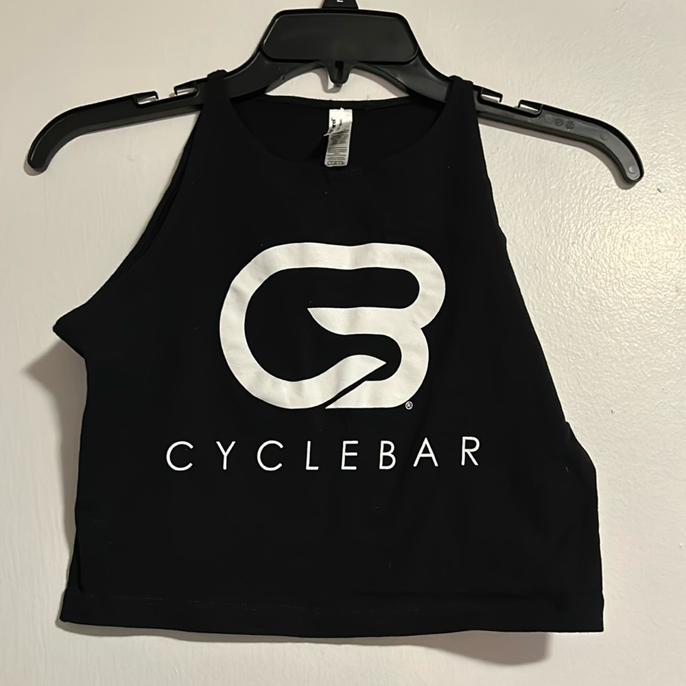 CycleBar American Apparel Cotton Spandex Crop Top Tank (Size L)